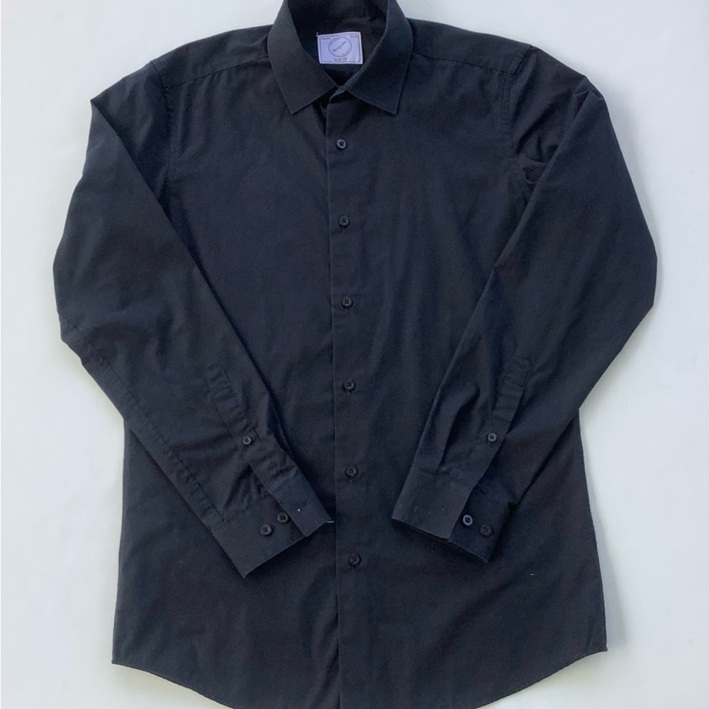 Bespoke Black Long-Sleeve Dress Shirt